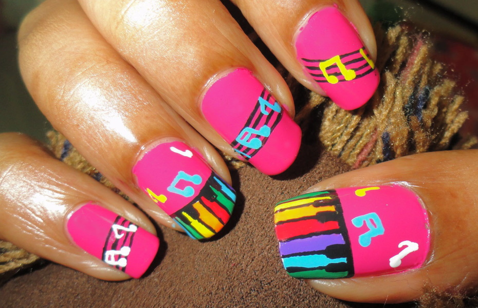 music notes nail art tutorial